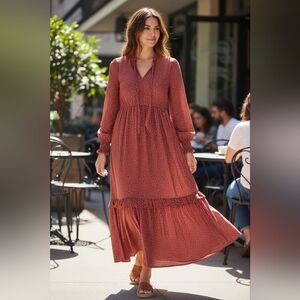 Red Polka Dot Maxi Dress